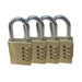 Brass Combination Padlock Pack Of 4