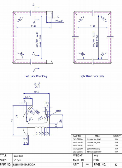 Door gasket seals 2