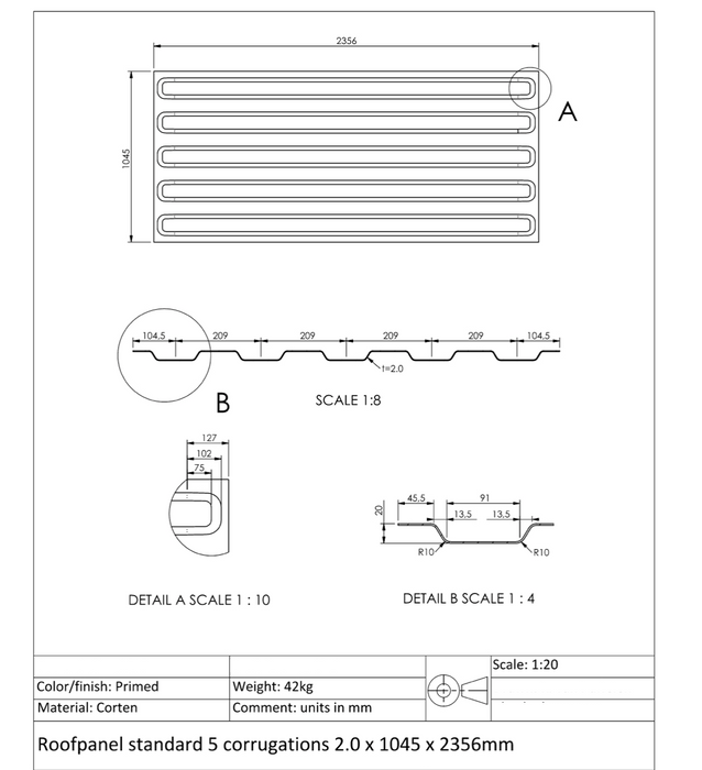 Shipping Container Roof Panel